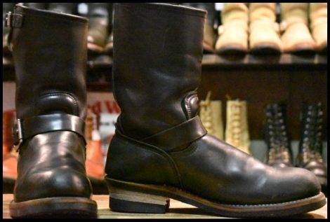【8.5D 良品 旧シルエット 06年】レッドウィング 2268 エンジニア ブラッククローム 黒 スチールトゥ ブーツ redwing HOPESMORE