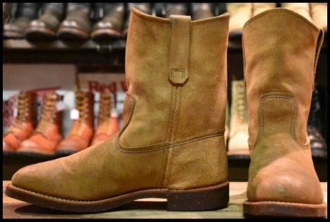 【7.5E 良品 16年】レッドウィング 8188 スエード ペコス ブラウン ホーソーン ミュールスキナー ブーツ redwing pecos HOPESMORE
