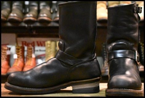 【8.5D 良品 旧シルエット 06年】レッドウィング 2268 エンジニア ブラッククローム 黒 スチールトゥ ブーツ redwing HOPESMORE