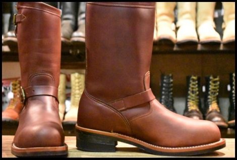 【10E 美品 黒タグ】Chippewa チペワ 91068 エンジニア コードバン バーガンディ 11インチハイト スチールトゥ ブーツ HOPESMORE