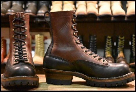 【8.5E 良品】WHITE’S ホワイツ スモークジャンパーLTT ツートン ブラック×ブラウン 黒 茶 ビブラム100 ブーツ HOPESMORE