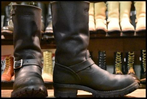 【9E 箱付 良品 12年】WESCO ウエスコ ボス 11インチハイト ブラック 黒 ビブラム100シングル エンジニア ブーツ BOSS HOPESMORE