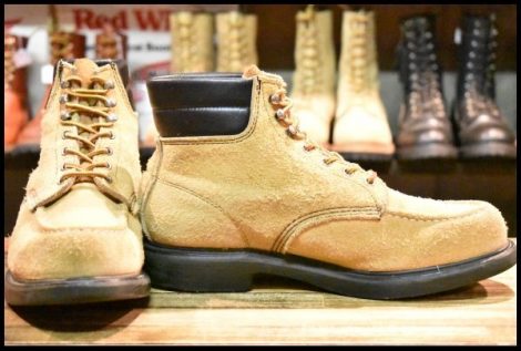 【8.5D 中古 旧羽タグ】レッドウィング 8118 スエード スーパーソール ラフアウト モック 編み上げ ブーツ redwing HOPESMORE