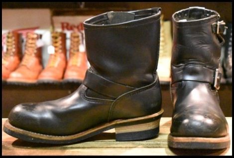【9D 良品 07年】レッドウィング 2976 ショート エンジニア 黒 ブラッククローム スチールトゥ ブーツ redwing 8182 HOPESMORE