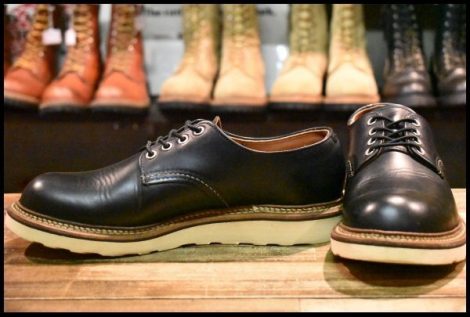【8D 良品 13年】レッドウィング 8002 オックスフォード 黒 ブラック プレーントゥ ローカット 短靴 ブーツ redwing HOPESMORE