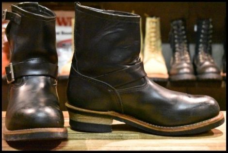 【9D 良品 07年】レッドウィング 2976 ショート エンジニア 黒 ブラッククローム スチールトゥ ブーツ redwing 8182 HOPESMORE