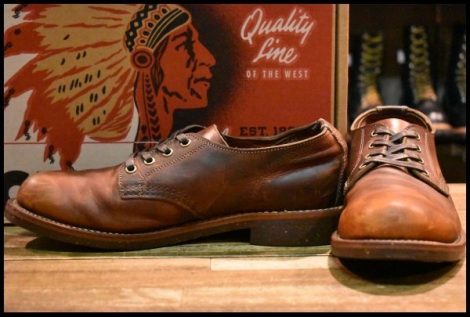 【9D 箱付 良品】Chippewa チペワ オックスフォード 1901M78 茶 タンレネゲード ブラウン HOPESMORE