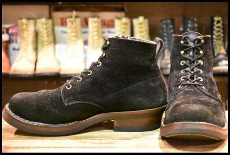 【9E 良品】WHITE’S ホワイツ セミドレス ブラックラフアウト 黒 スエード ビブラム700シングル レースアップ ブーツ HOPESMORE