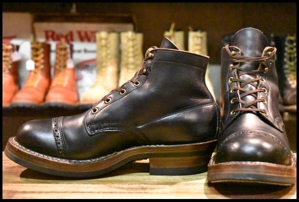 【9E 美品】WHITE’S ホワイツ セミドレス ブラッククロムエクセル 黒 ビブラム700ダブル メダリオントゥ 編み上げ ブーツ HOPESMORE
