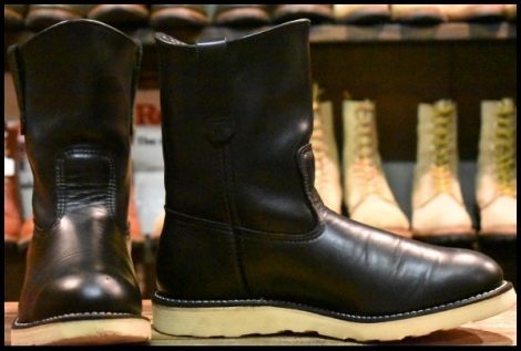 【9.5E 良品 06年】レッドウィング 8169 ペコス 黒 ブラッククローム プルオン クッションソール ブーツ redwing pecos HOPESMORE