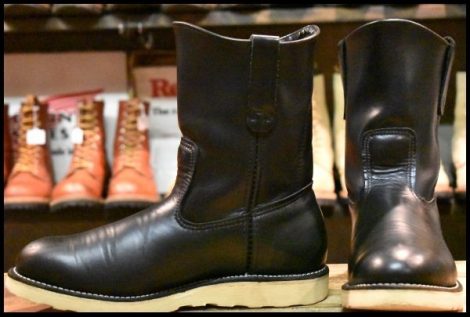 【9.5E 良品 06年】レッドウィング 8169 ペコス 黒 ブラッククローム プルオン クッションソール ブーツ redwing pecos HOPESMORE
