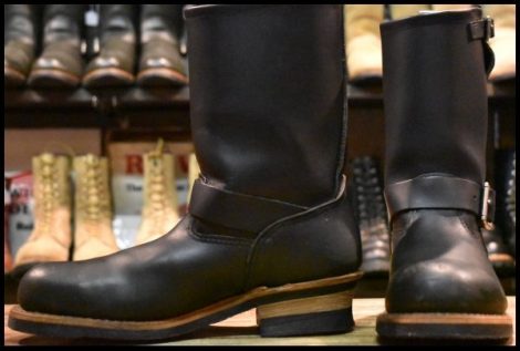 【7.5D 良品 08年】レッドウィング 2268 エンジニア 黒 ブラッククローム スチールトゥ プルオン ブーツ redwing HOPESMORE