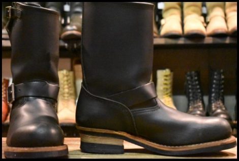 【7.5D 良品 08年】レッドウィング 2268 エンジニア 黒 ブラッククローム スチールトゥ プルオン ブーツ redwing HOPESMORE