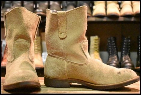 【8.5E 良品 羽タグ 97年】レッドウィング 1188 スエード ペコス タン ラフアウト ベージュ ブーツ redwing pecos HOPESMORE