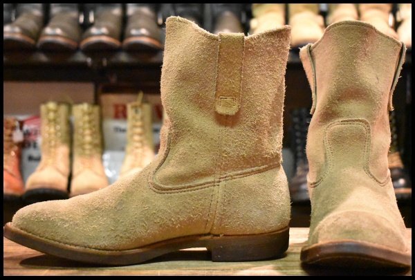 【8.5E 良品 羽タグ 97年】レッドウィング 1188 スエード ペコス タン ラフアウト ベージュ ブーツ redwing pecos HOPESMORE