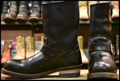 【9.5D 良品 14年】レッドウィング 2268 エンジニア 黒 ブラッククローム プルオン スチールトゥ ブーツ redwing HOPESMORE