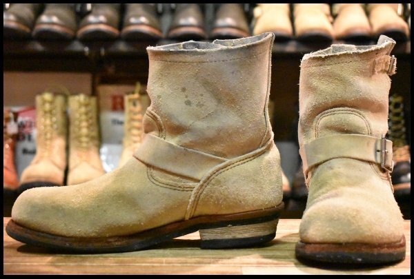 【7.5D 中古 11年】レッドウィング 2965 ショート スエードエンジニア ホーソーンアビレーンラフアウト ブーツ redwing HOPESMORE