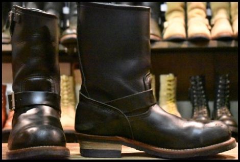 【9.5D 良品 14年】レッドウィング 2268 エンジニア 黒 ブラッククローム プルオン スチールトゥ ブーツ redwing HOPESMORE