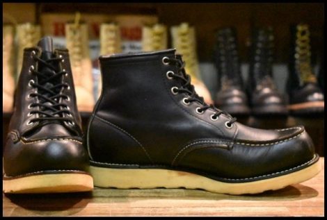 【9.5D 良品 羽タグ 98年】レッドウィング 8130 アイリッシュセッター 黒 ブラッククローム モックトゥ 8179 ブーツ redwing HOPESMORE