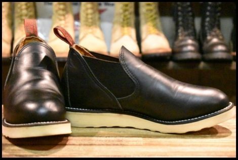 【6.5E 美品 14年】レッドウィング 8142 ロメオ サイドゴア 黒 ブラッククローム ローカット 短靴 ブーツ redwing HOPESMORE