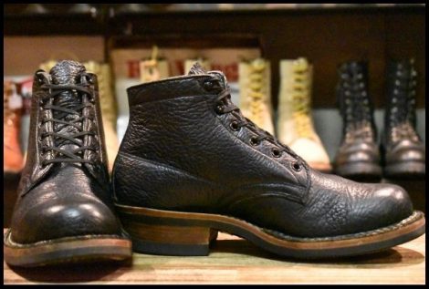 【9E 良品】WHITE’S ホワイツ セミドレス ブラックブルハイド 黒 ビブラム700シングル レザーライニング 編み上げ ブーツ HOPESMORE
