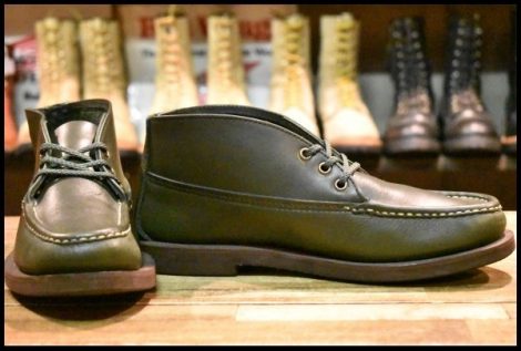 【8.5E 美品】RUSSELL MOCCASIN ラッセルモカシン チャッカ グリーン 緑 グリーン短靴 ブーツ スポーティングクレーチャッカ HOPESMORE