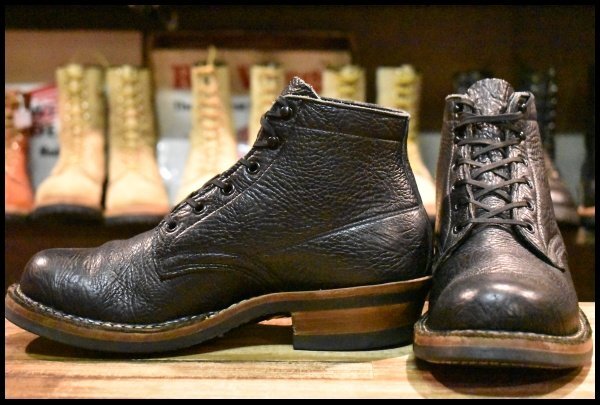 【9E 良品】WHITE’S ホワイツ セミドレス ブラックブルハイド 黒 ビブラム700シングル レザーライニング 編み上げ ブーツ HOPESMORE
