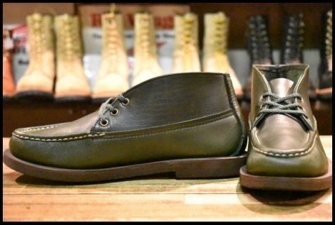 【8.5E 美品】RUSSELL MOCCASIN ラッセルモカシン チャッカ グリーン 緑 グリーン短靴 ブーツ スポーティングクレーチャッカ HOPESMORE