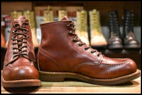 【7.5D 箱付 良品 12年】レッドウィング 213 赤茶 ブラウン OXBLOOD オックスブラッド モック レースアップ ブーツ redwing HOPESMORE