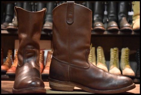 【9D 良品 羽タグ 99年】レッドウィング 1155 ペコス 茶 ブラウン ベルバリタン ロング プルオン ブーツ redwing pecos HOPESMORE