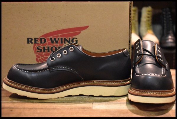 【7.5D 箱付 未使用 10年】レッドウィング 8106 オックスフォード 黒 ブラッククローム モックトゥ ローカット ブーツ redwing HOPESMORE