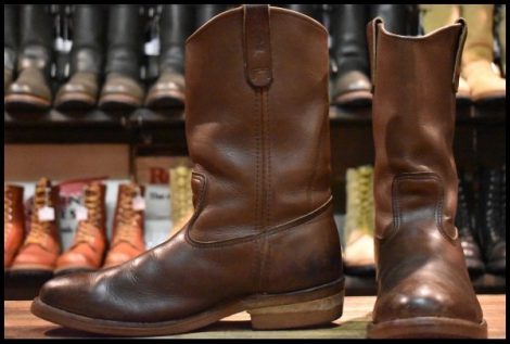【9D 良品 羽タグ 99年】レッドウィング 1155 ペコス 茶 ブラウン ベルバリタン ロング プルオン ブーツ redwing pecos HOPESMORE