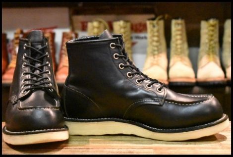 【7.5E 良品 10年】レッドウィング 8179 アイリッシュセッター 黒 ブラッククローム モックトゥ 編み上げ ブーツ redwing HOPESMORE