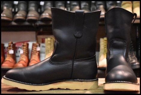 【8.5E 試着程度 美品 07年】レッドウィング 8169 ペコス 黒 ブラッククローム プルオン ブーツ redwing pecos HOPESMORE