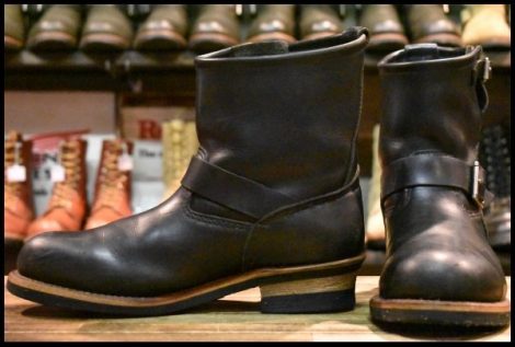 【10D 良品 08年】レッドウィング 2976 ショート エンジニア 黒 ブラック クローム スチールトゥ ブーツ redwing HOPESMORE