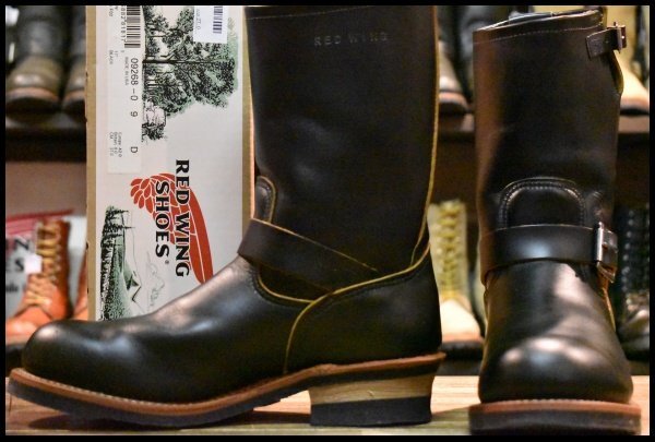 【9D 箱付 美品 14年】レッドウィング 9268 エンジニア 黒 ブラッククローンダイク スチールトゥ ブーツ redwing HOPESMORE