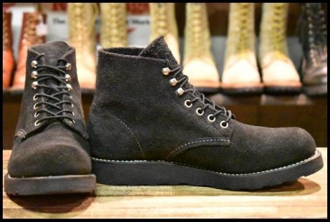 【7.5D 美品 11年 カスタム】レッドウィング 8174 黒スエード アイリッシュセッター ブラック ラフアウト ブーツ redwing HOPESMORE