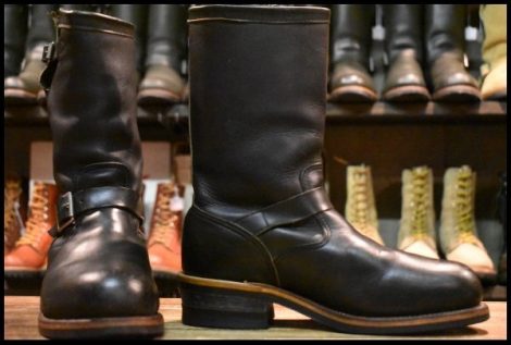 【7.5EE 良品 PT91 黒タグ 95年】Chippewa チペワ 27899 エンジニア 黒 スチールトゥ 11インチハイト ビブラムソール ブーツ HOPESMORE