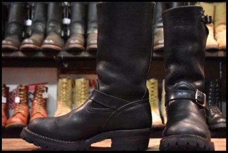 【7.5D 良品 09年】WESCO ウエスコ カスタムボス 11インチハイト ブラック 黒 ビブラム100 ローラーバックル ブーツ BOSS HOPESMORE