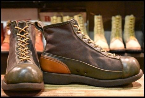 【8.5E 良品】RUSSELL MOCCASIN ラッセルモカシン ウェーディングシューズ 3738 グリーン×ブラウン 緑 レースアップ ブーツ HOPESMORE