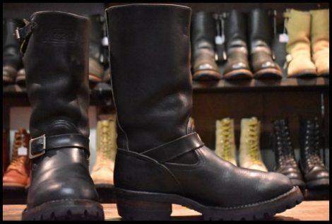 【7.5D 良品 09年】WESCO ウエスコ カスタムボス 11インチハイト ブラック 黒 ビブラム100 ローラーバックル ブーツ BOSS HOPESMORE