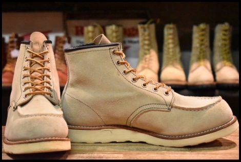 【9.5D 良品 10年】レッドウィング 8173 スエード アイリッシュセッター ホーソーン ラフアウト モックトゥ ブーツ redwing HOPESMORE
