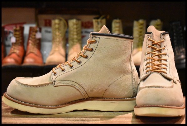 【9.5D 良品 10年】レッドウィング 8173 スエード アイリッシュセッター ホーソーン ラフアウト モックトゥ ブーツ redwing HOPESMORE
