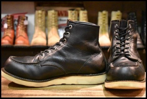 【9E ジャンク 旧羽タグ】レッドウィング 8179 アイリッシュセッター 黒 ブラッククローム モックトゥ 8130 ブーツ redwing HOPESMORE