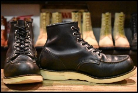 【9E ジャンク 旧羽タグ】レッドウィング 8179 アイリッシュセッター 黒 ブラッククローム モックトゥ 8130 ブーツ redwing HOPESMORE
