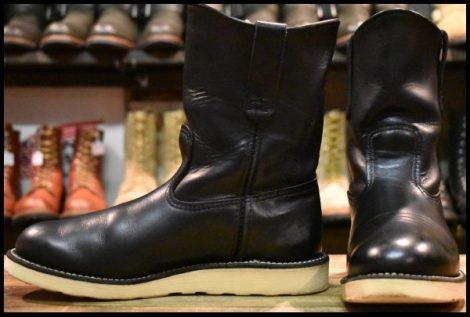 【7E 良品 09年】レッドウィング 8169 ペコス 黒 ブラッククローム プルオン クッションソール ブーツ redwing pecos HOPESMORE
