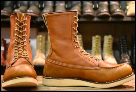 【8.5D 箱付 良品 紺タグ 00年】レッドウィング 8887 ロング アイリッシュセッター オロイジナル モックトゥ ブーツ redwing HOPESMORE