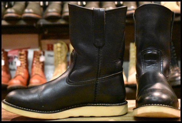 【6.5E 良品 10年】レッドウィング 8169 ペコス 黒 ブラッククローム プルオン クッションソール ブーツ redwing pecos HOPESMORE