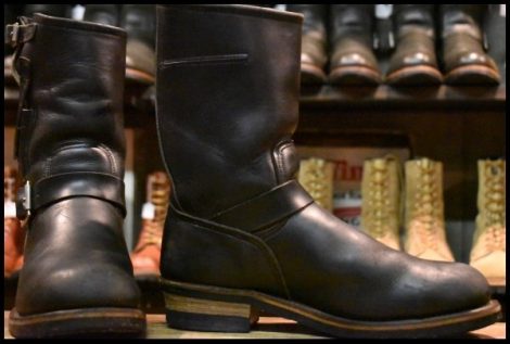 【8.5D 良品 PT91刺繍 98年】レッドウィング 8270 ナイフポケット エンジニア 黒 ブラック スチールトゥ ブーツ redwing HOPESMORE