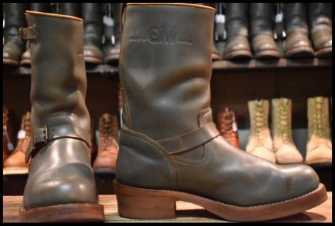 【10 良品】MADE IN GM JAPAN シャンティ エンジニア グリーン 緑 ビブラム705ダブルミッド ジュンムラカミ ブーツ HOPESMORE